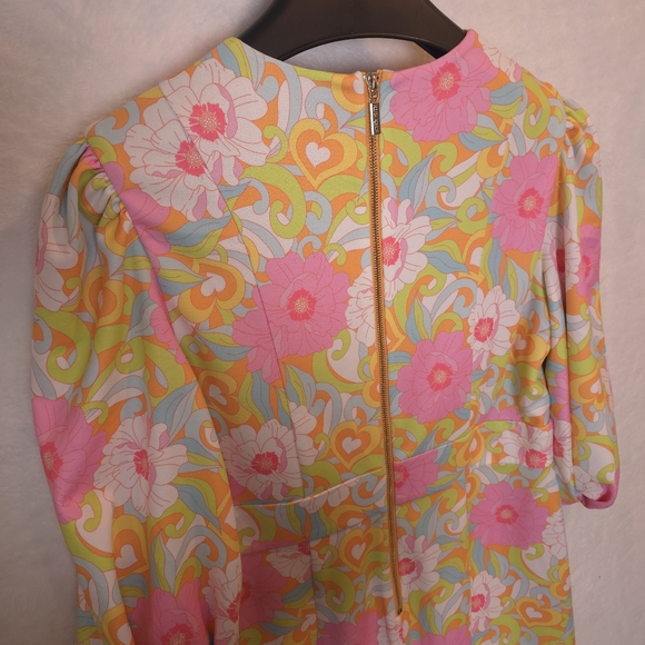 NWT Alexia Admor Moira Crewneck Mini Fit And Flare dress Bright 70's Retro Large - Picture 6 of 16